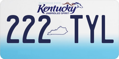 KY license plate 222TYL