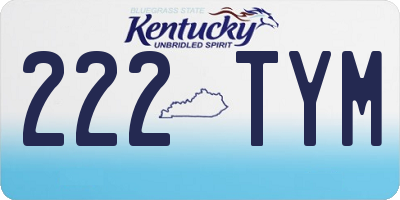 KY license plate 222TYM