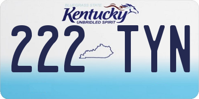 KY license plate 222TYN