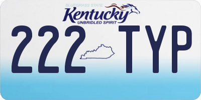 KY license plate 222TYP