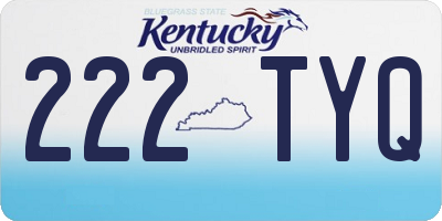 KY license plate 222TYQ