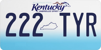 KY license plate 222TYR