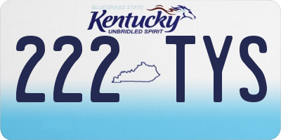 KY license plate 222TYS
