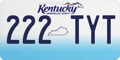 KY license plate 222TYT