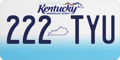 KY license plate 222TYU