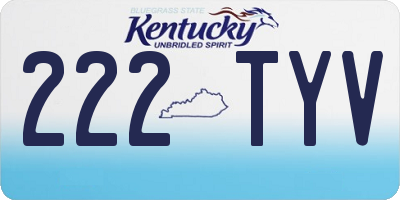 KY license plate 222TYV