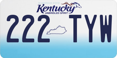 KY license plate 222TYW