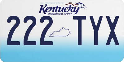KY license plate 222TYX