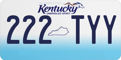 KY license plate 222TYY