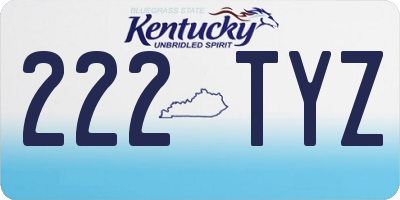 KY license plate 222TYZ