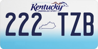 KY license plate 222TZB