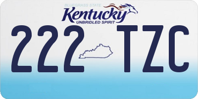 KY license plate 222TZC