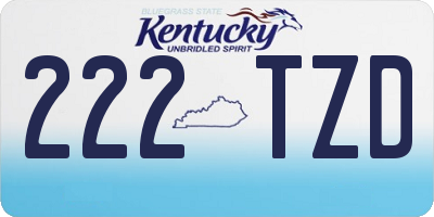 KY license plate 222TZD