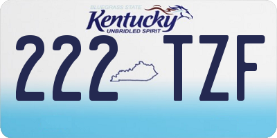 KY license plate 222TZF