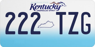 KY license plate 222TZG