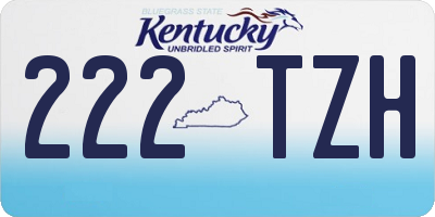 KY license plate 222TZH