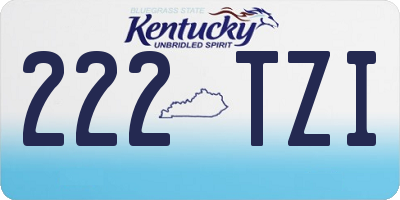 KY license plate 222TZI