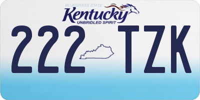 KY license plate 222TZK