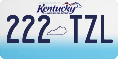 KY license plate 222TZL