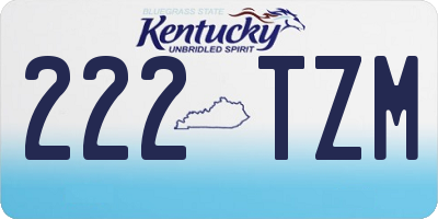 KY license plate 222TZM