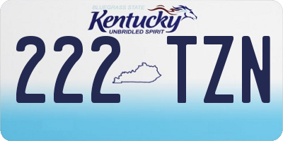 KY license plate 222TZN