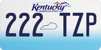 KY license plate 222TZP
