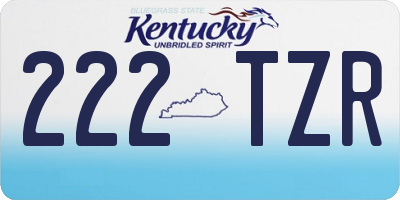 KY license plate 222TZR