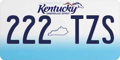 KY license plate 222TZS