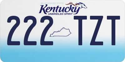 KY license plate 222TZT