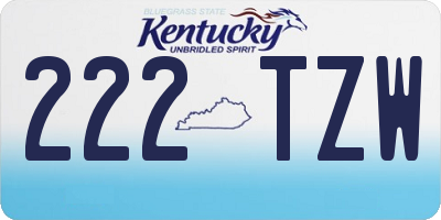 KY license plate 222TZW