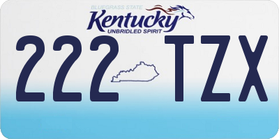 KY license plate 222TZX