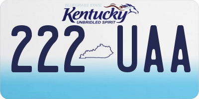 KY license plate 222UAA
