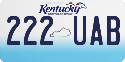 KY license plate 222UAB