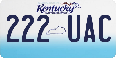 KY license plate 222UAC