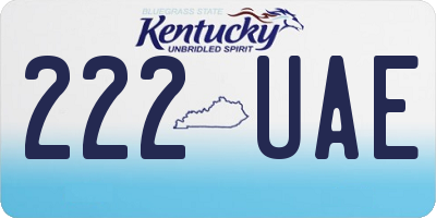 KY license plate 222UAE