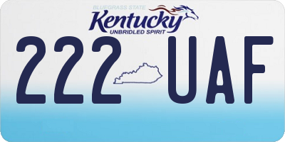 KY license plate 222UAF