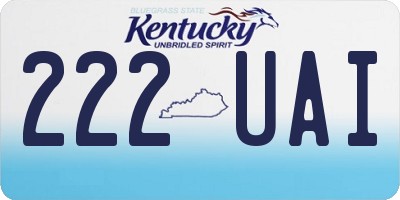 KY license plate 222UAI
