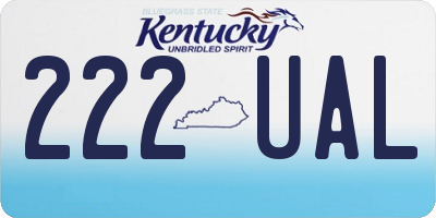KY license plate 222UAL