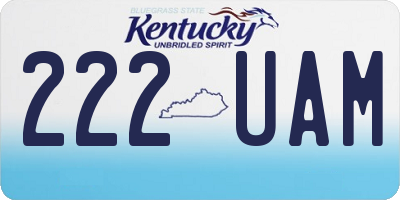 KY license plate 222UAM