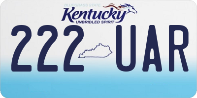 KY license plate 222UAR