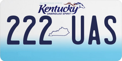 KY license plate 222UAS