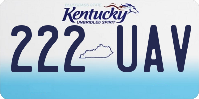KY license plate 222UAV