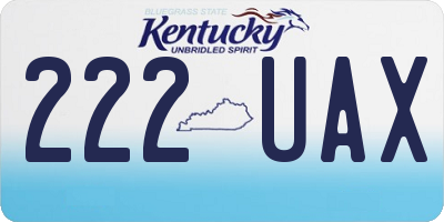 KY license plate 222UAX