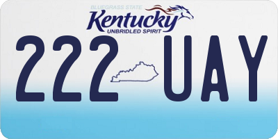 KY license plate 222UAY
