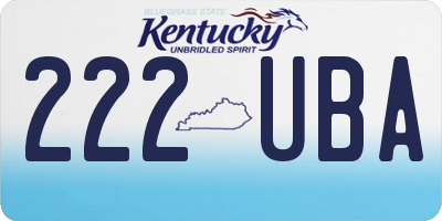 KY license plate 222UBA