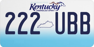 KY license plate 222UBB