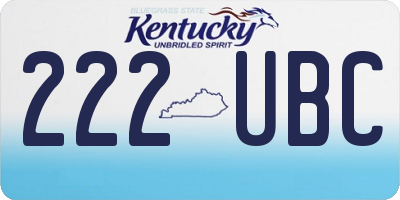 KY license plate 222UBC