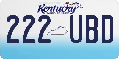 KY license plate 222UBD