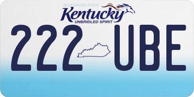 KY license plate 222UBE