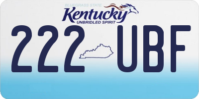 KY license plate 222UBF
